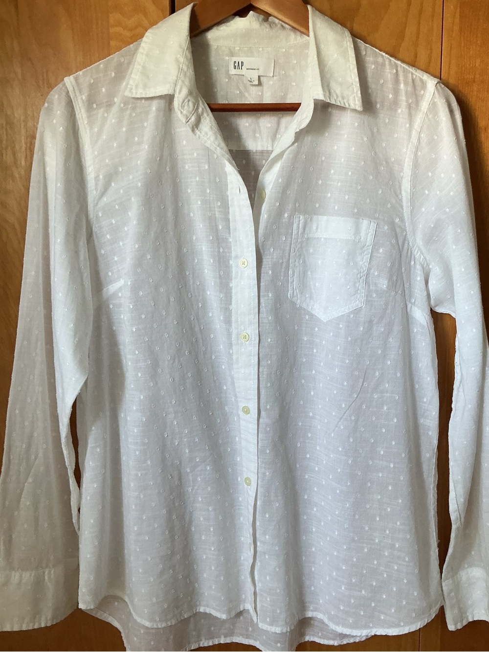 GAP White Lightweight Button-Down Shirt